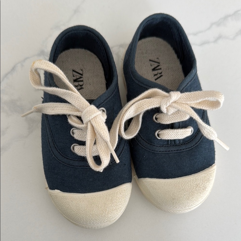 Zara Kids Navy Blue Canvas Shoes